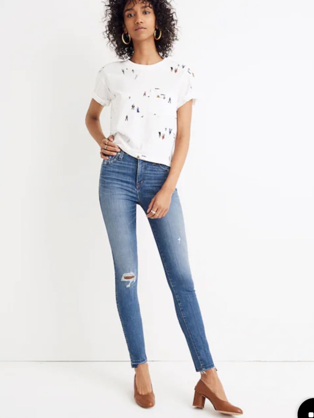 NWT Madewell  10" High-Rise Skinny Jeans Drop Step-Hem Edition size 25